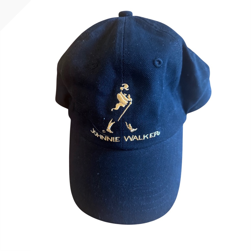 Johnnie Walker Black Gold Keep Walking Embroidered Cotton Baseball Hat Cap Mens